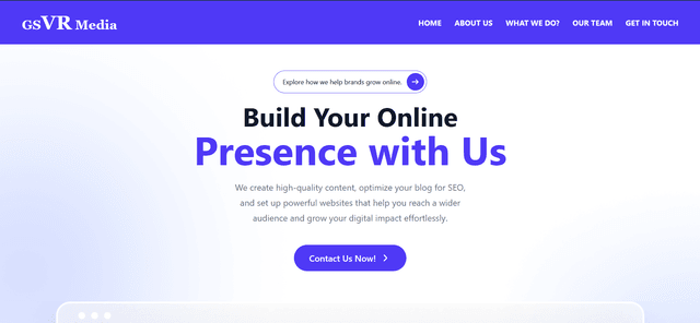 GSVR Media - Agency Website